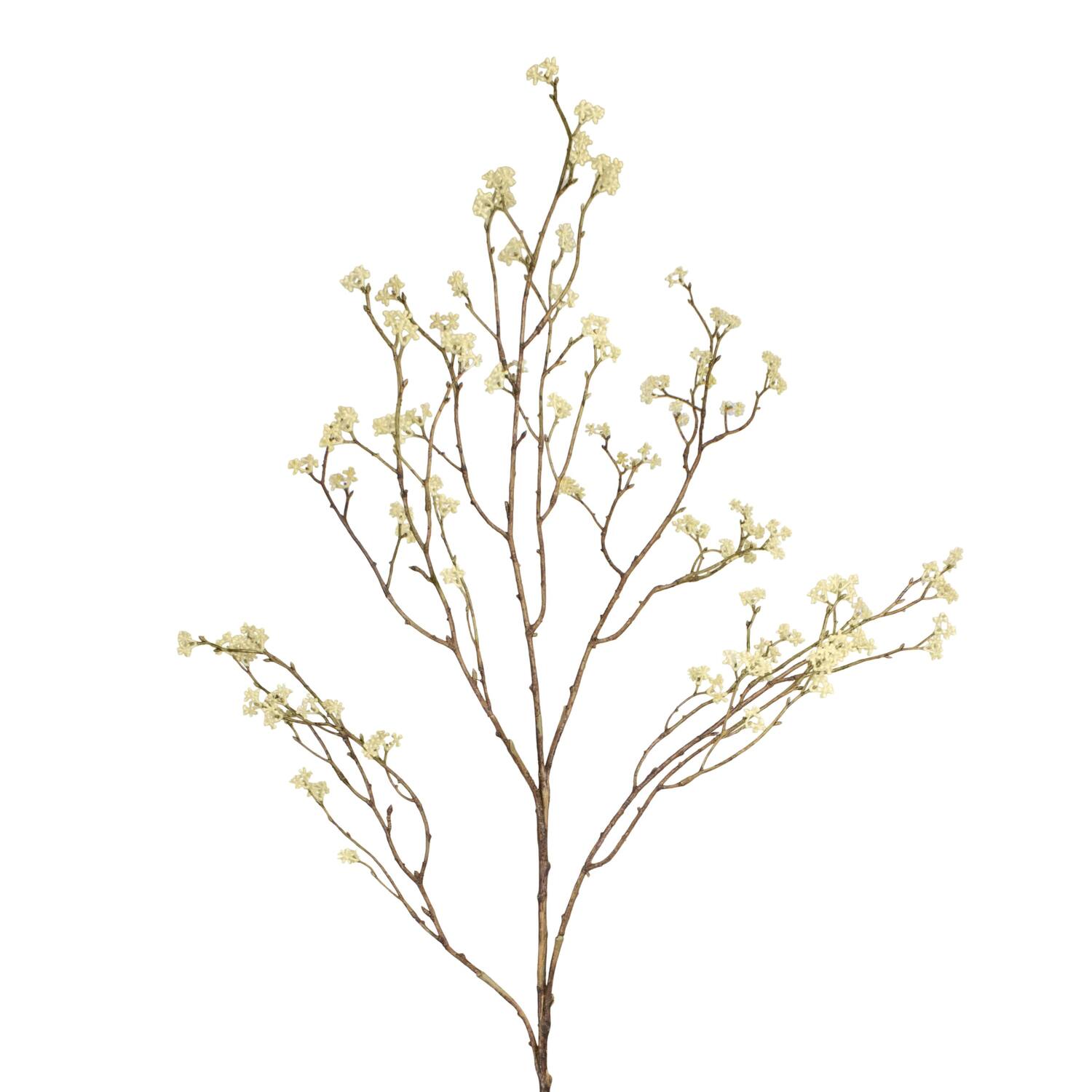 Branch flower spray artificial 118x30x6cm - White