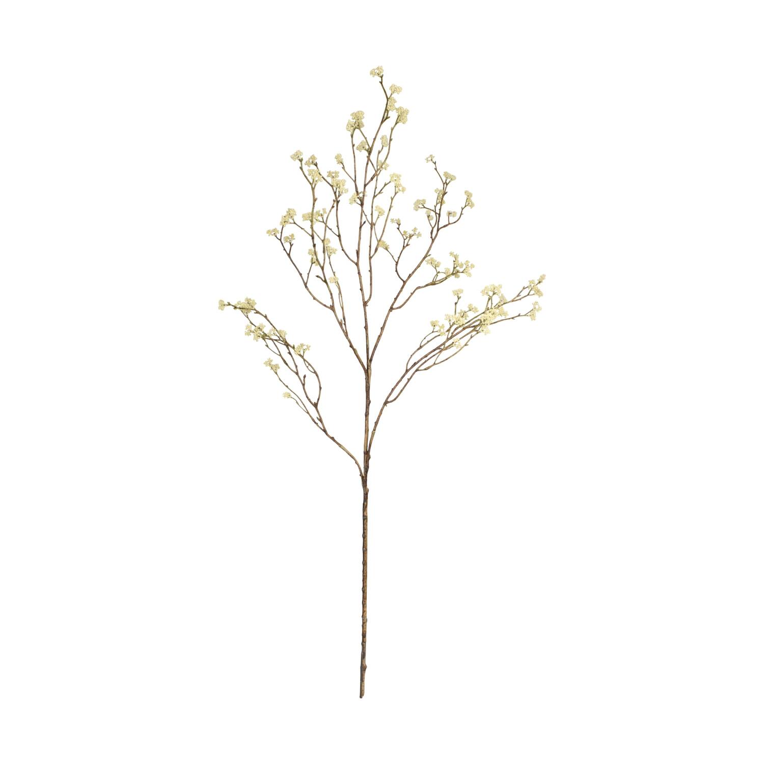 Branch flower spray artificial 118x30x6cm - White