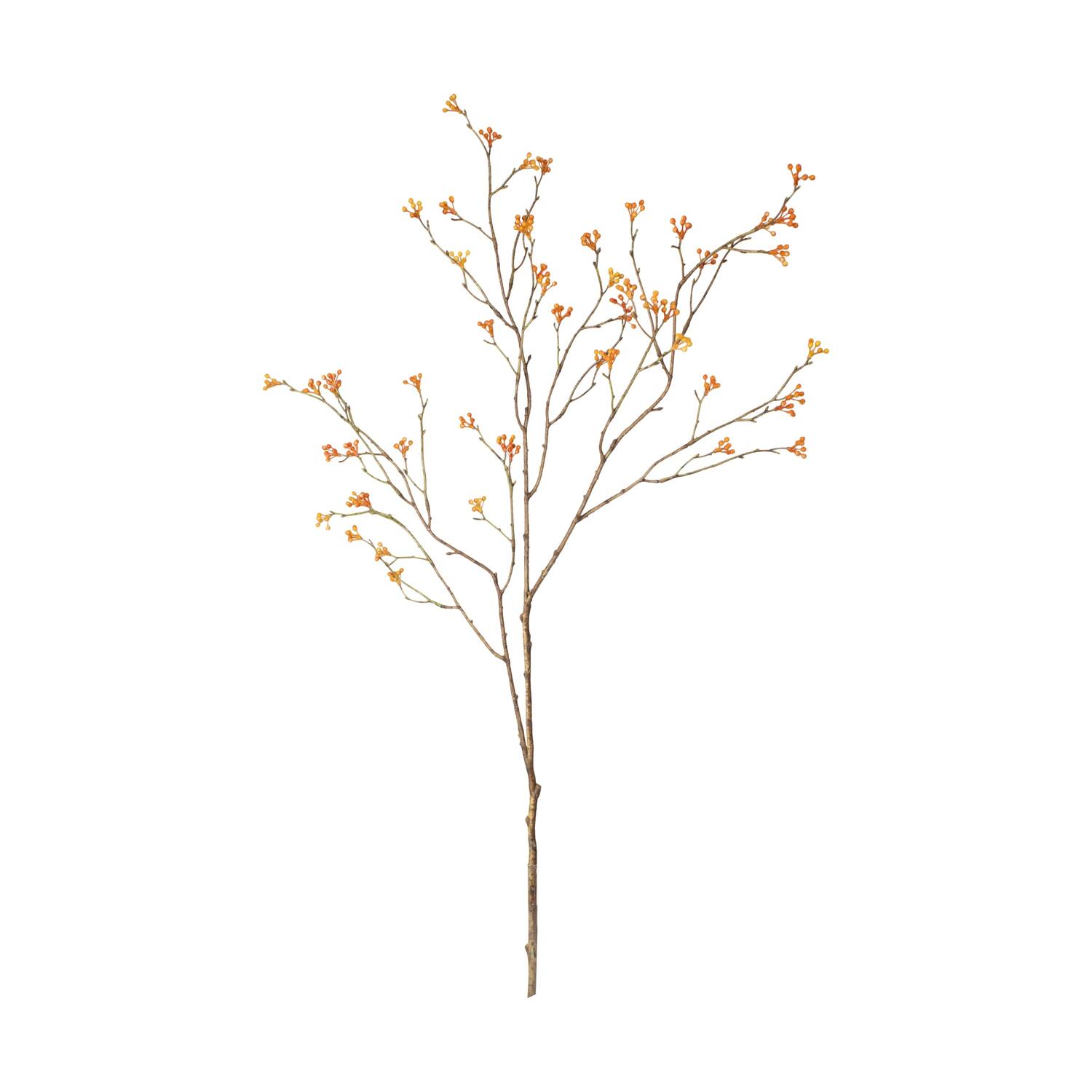 Branch berry spray artificial 100x30x5cm - Orange