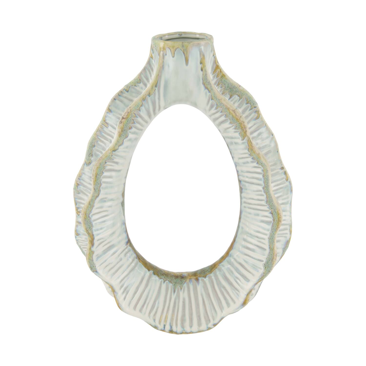 Vase ceramic 27x10x36cm - White
