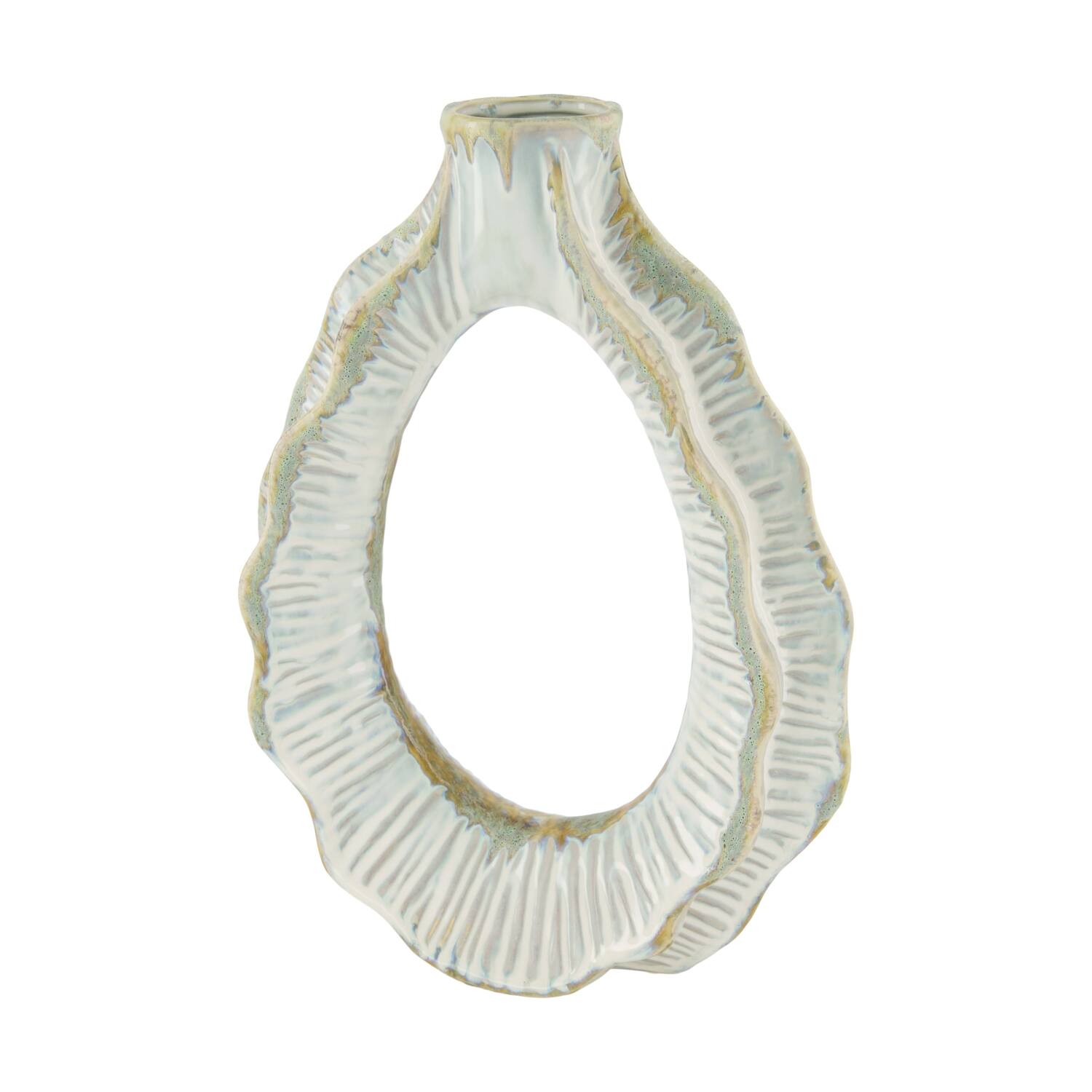 Vase ceramic 27x10x36cm - White