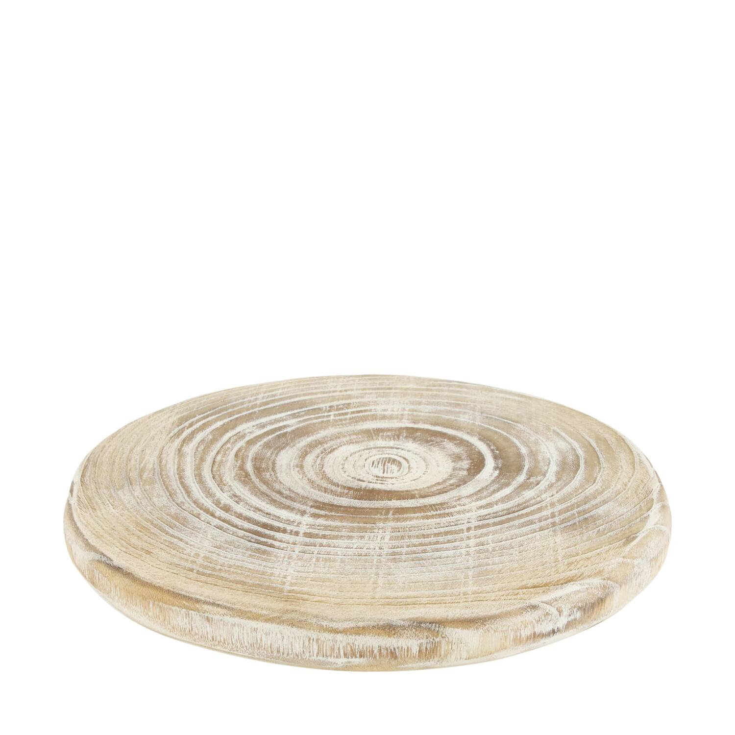 Tray round paulownia wood 28x28x3cm