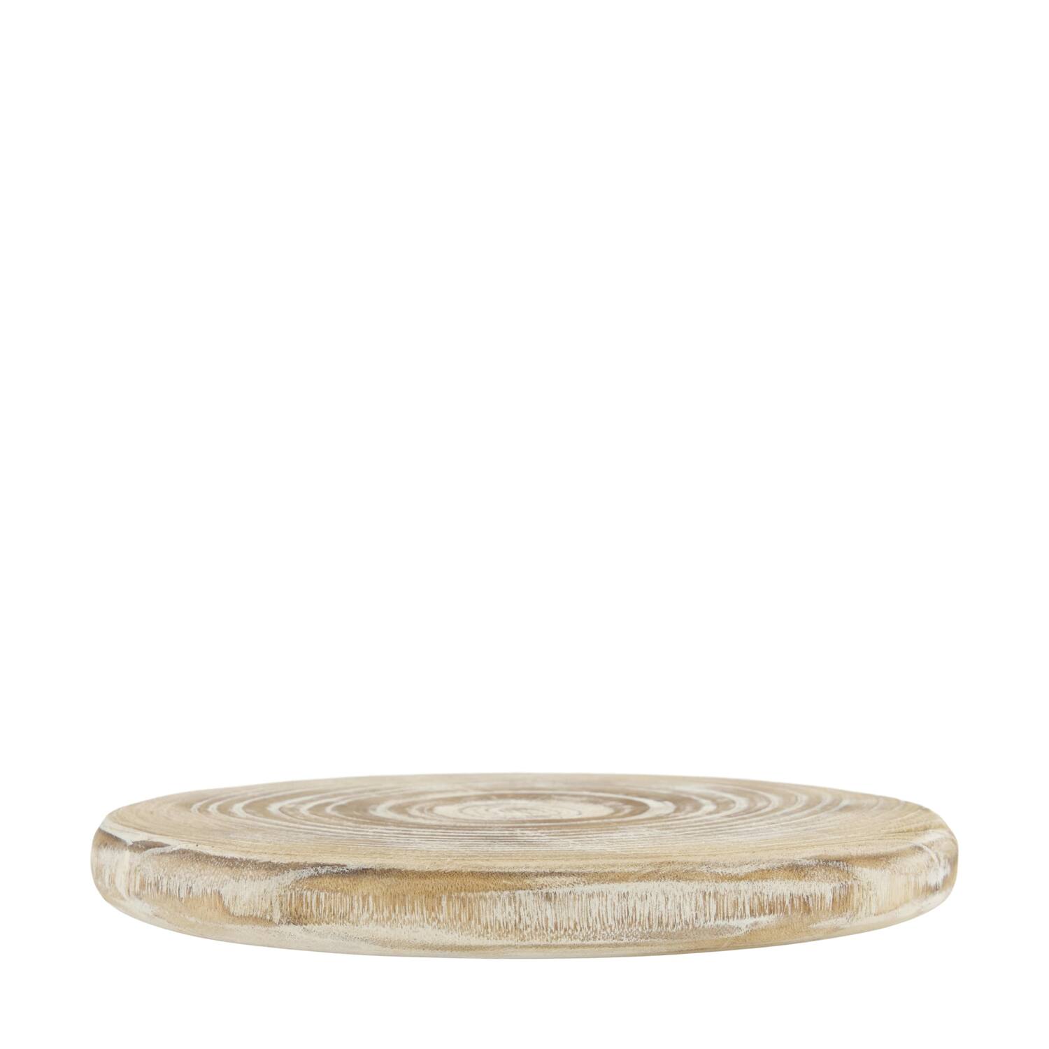 Tray round paulownia wood 28x28x3cm