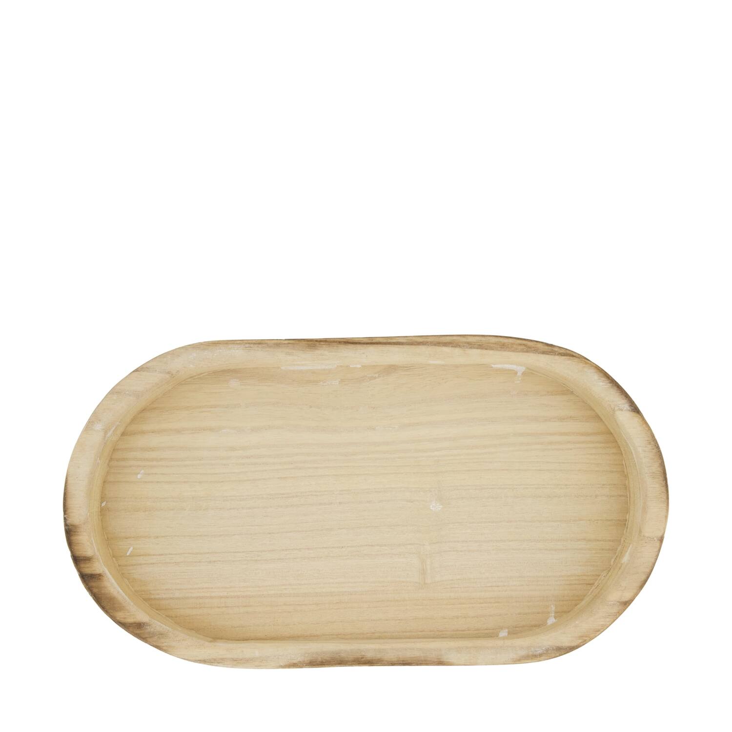 Bowl oval paulownia wood 36x20x5cm - White