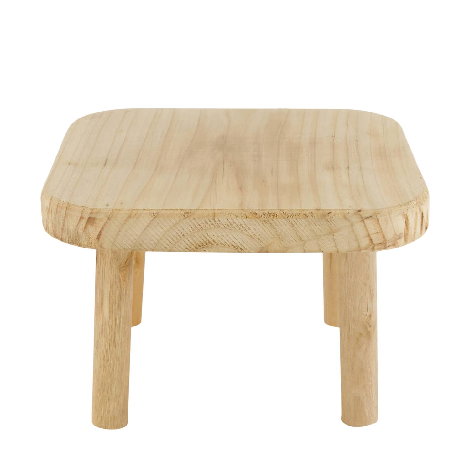 Tray square reclaimed wood on feet 20x20x13cm - Natural