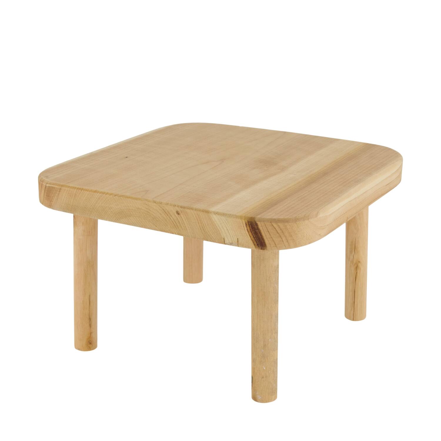 Tray square reclaimed wood on feet 24x24x15cm - Natural