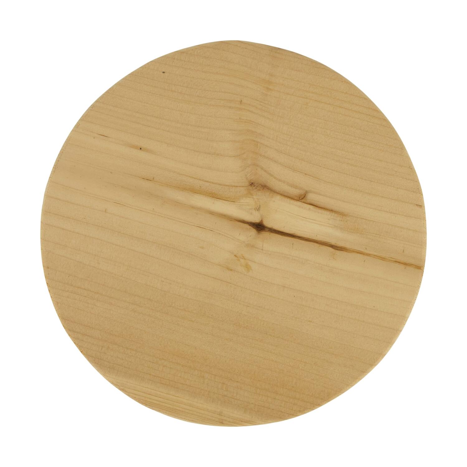 Tray round reclaimed wood on feet 24x24x15cm - Natural