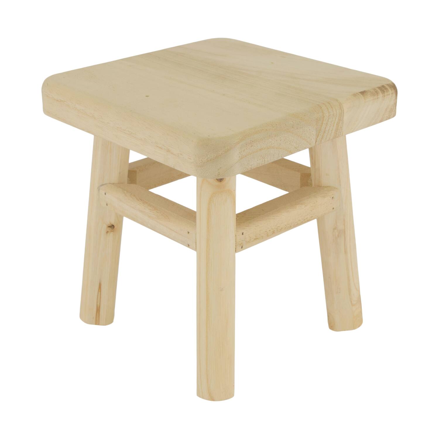 Tray square fir wood on feet 19x19x20cm - Natural