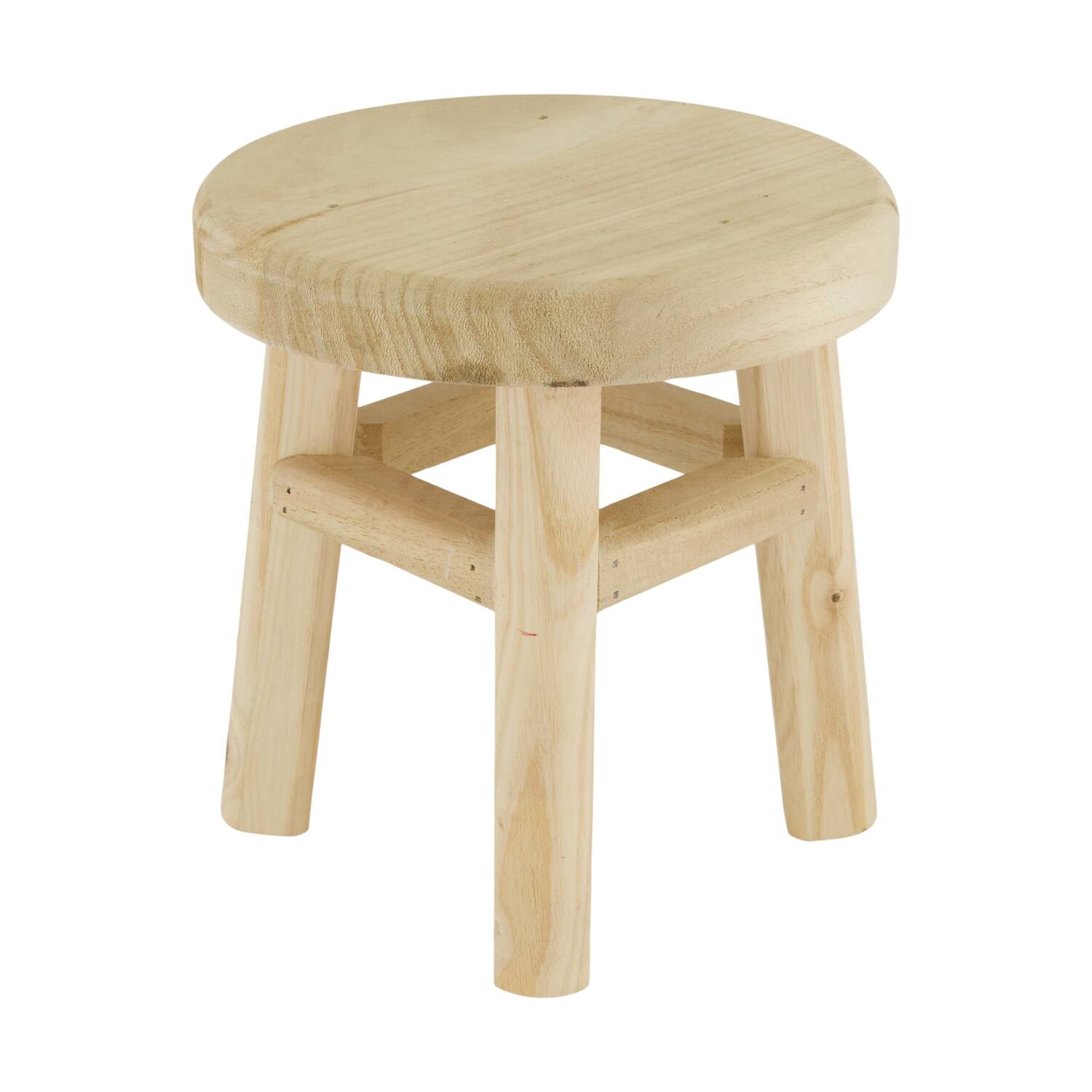 Tray round fir wood on feet 19x19x20cm - Natural