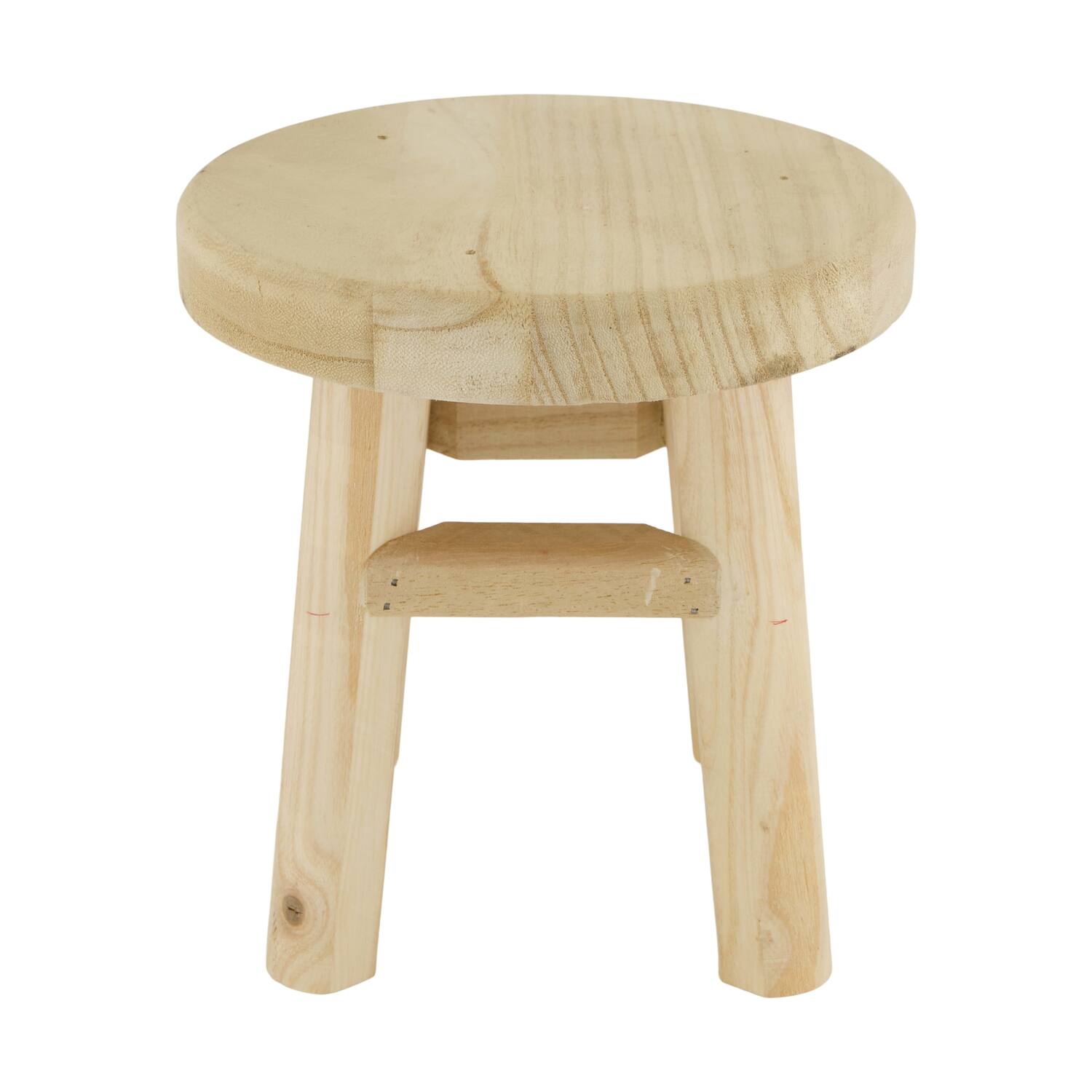 Tray round fir wood on feet 19x19x20cm - Natural