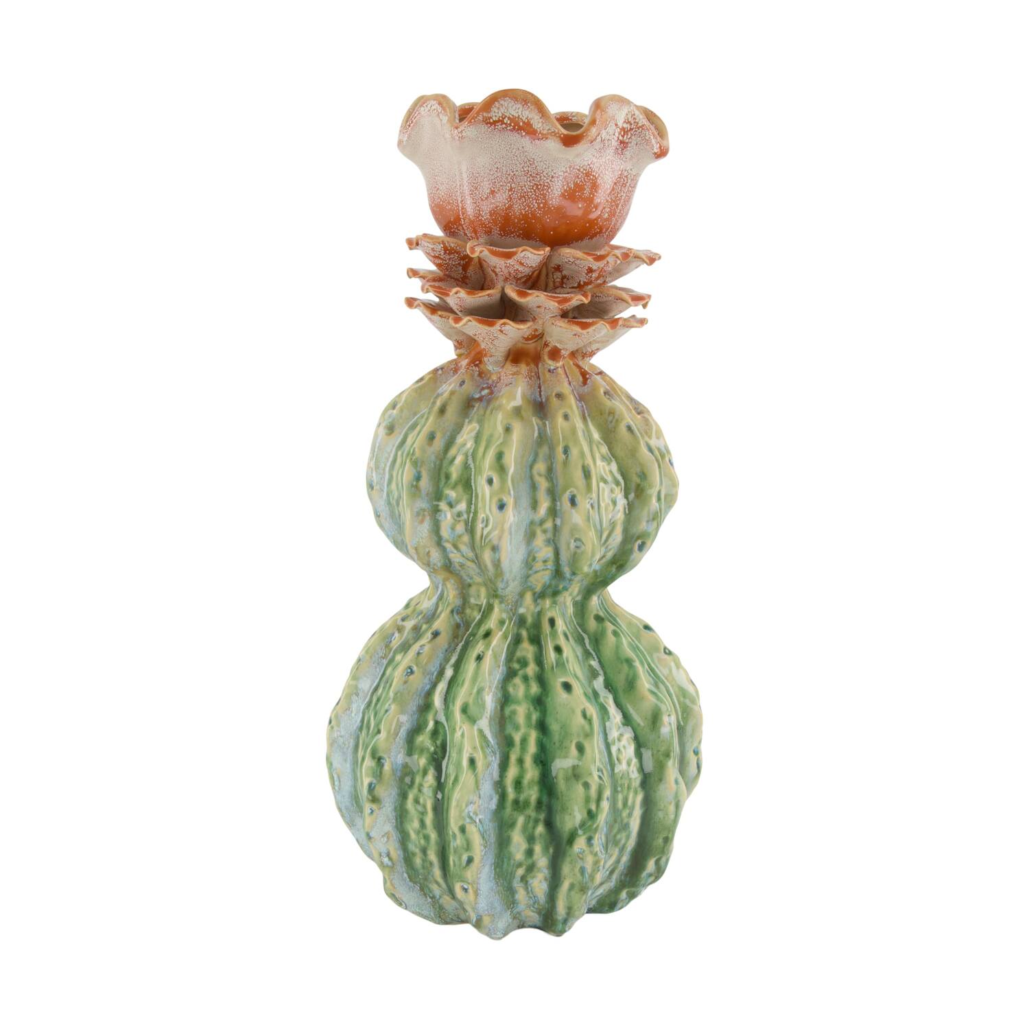 Vase ceramic 21x21x42cm - Green