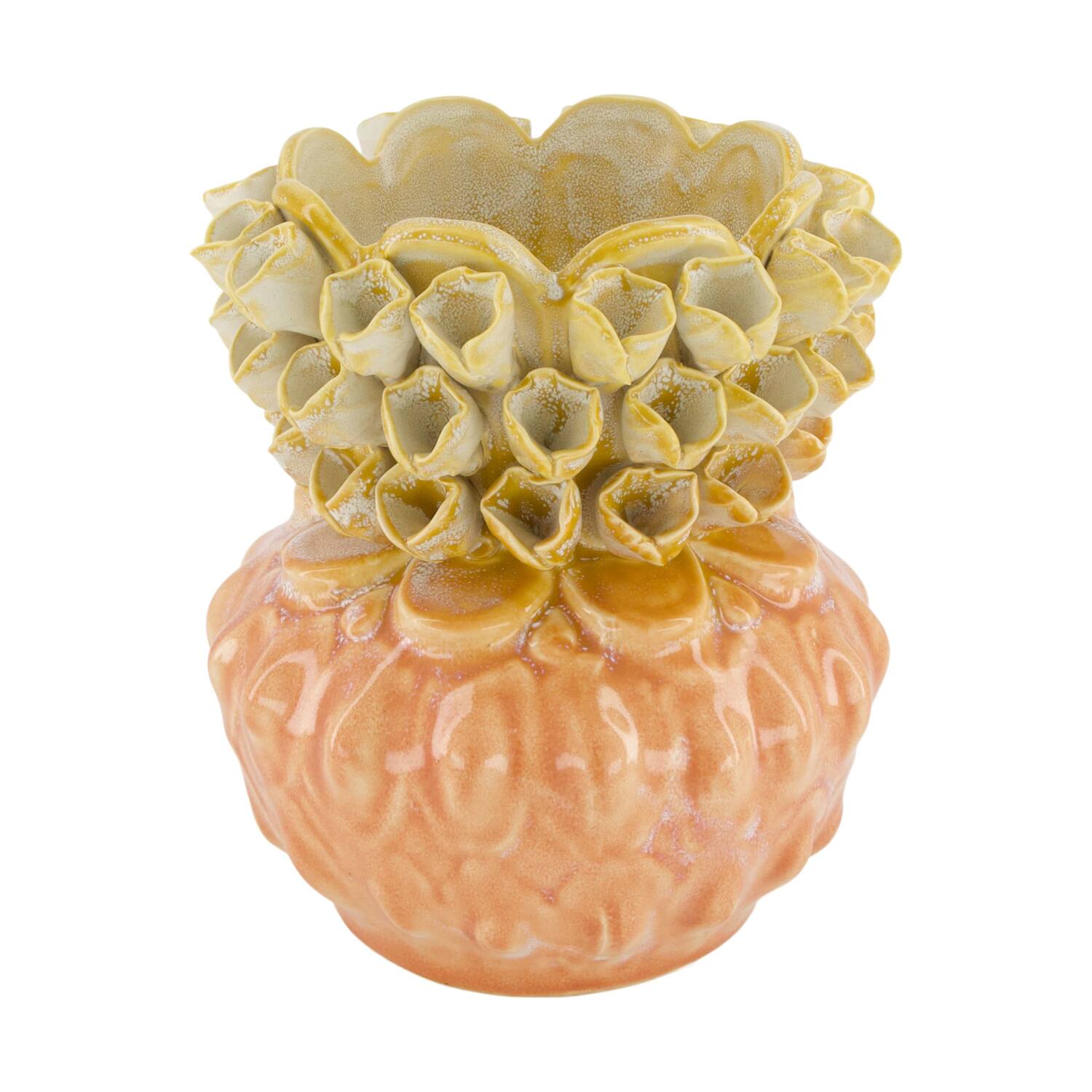 Vase ceramic 17.5x17.5x21cm - Orange