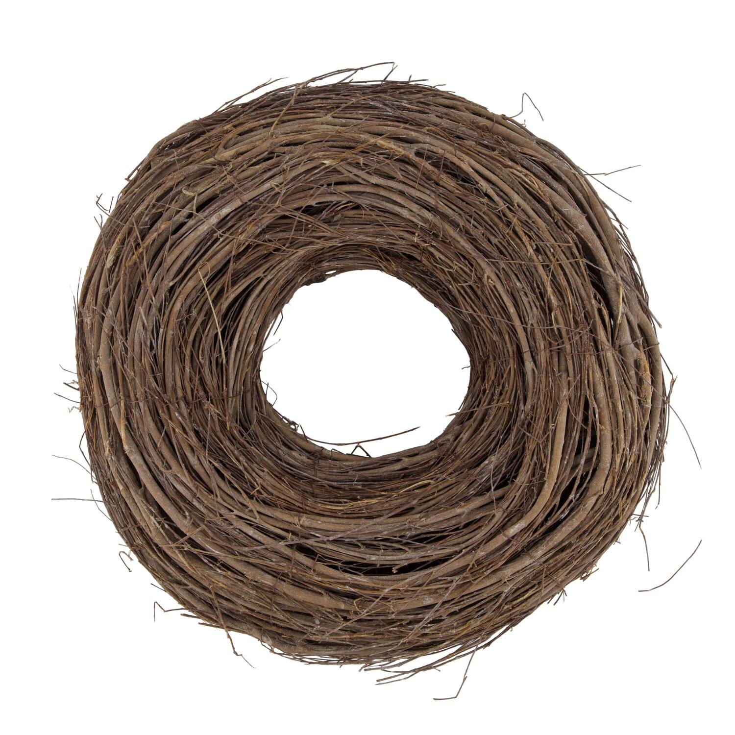 Wreath round willow wood 38x38x12cm - White