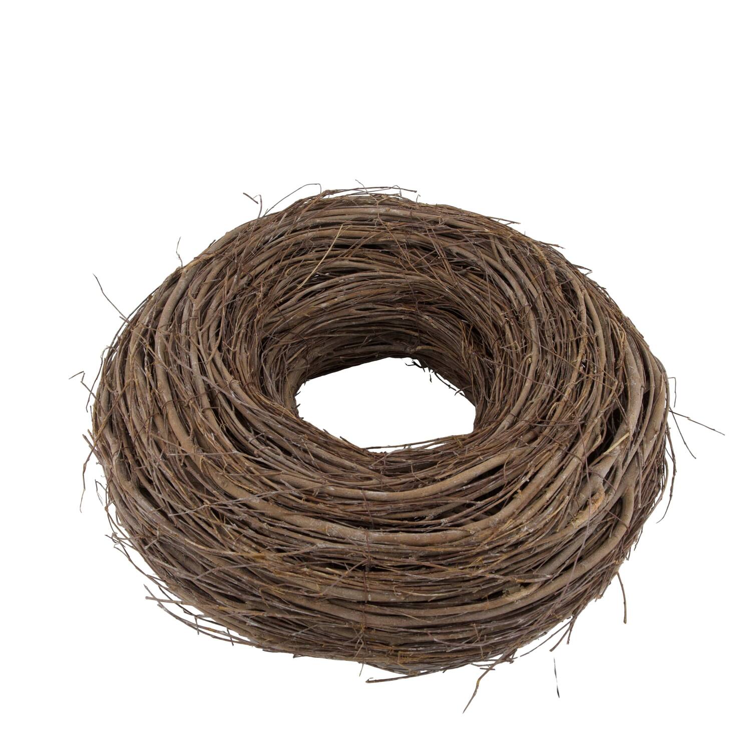 Wreath round willow wood 38x38x12cm - White