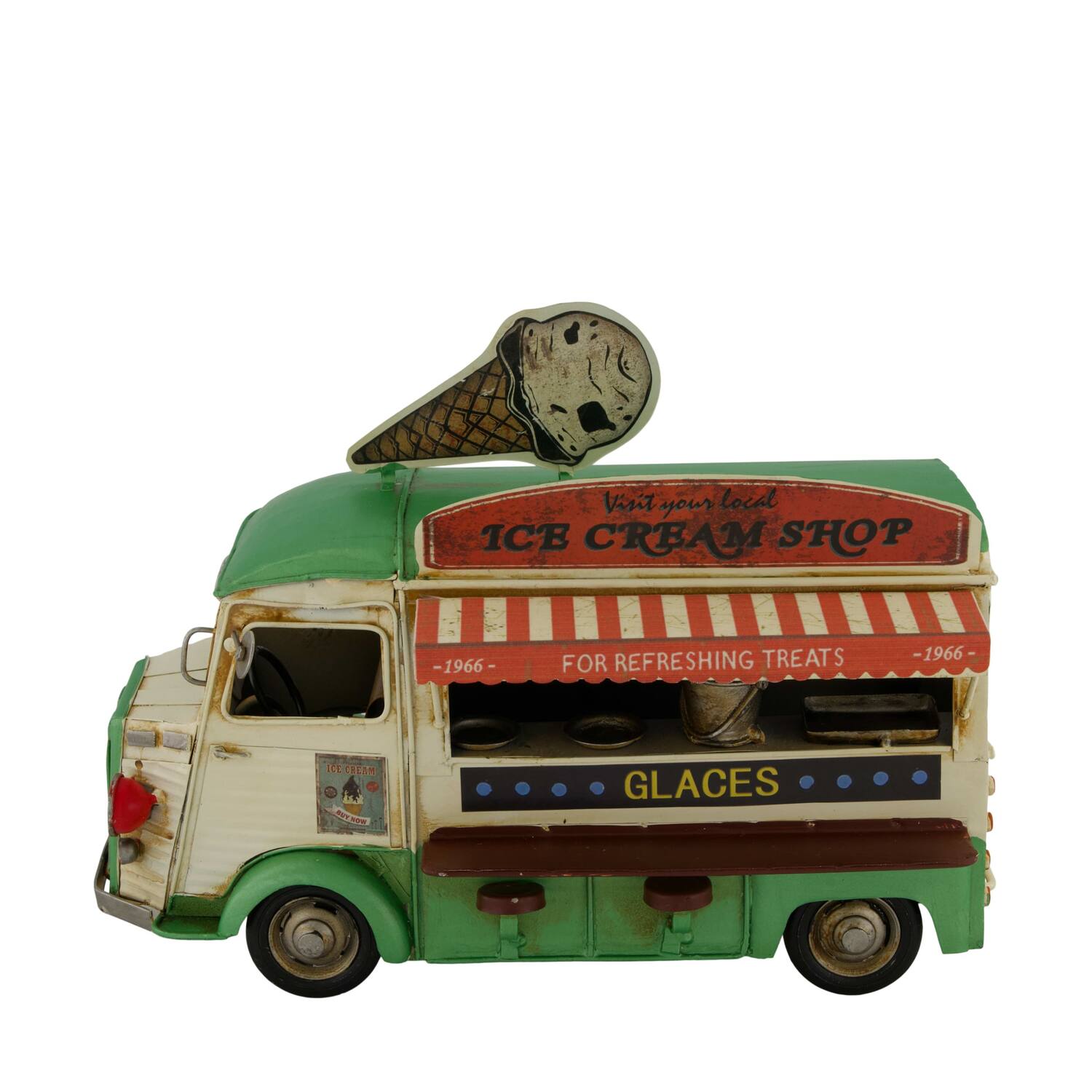 Figurine ice cream truck metal 28x16x21cm