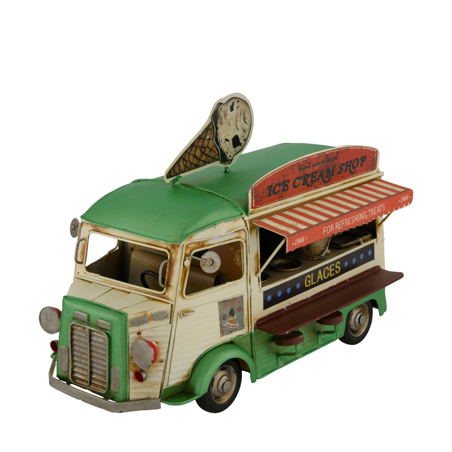 Figurine ice cream truck metal 28x16x21cm