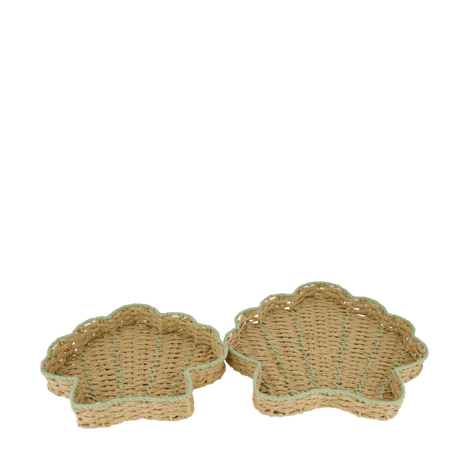 Tray shell paper rope 38x38x4.5cm S/2