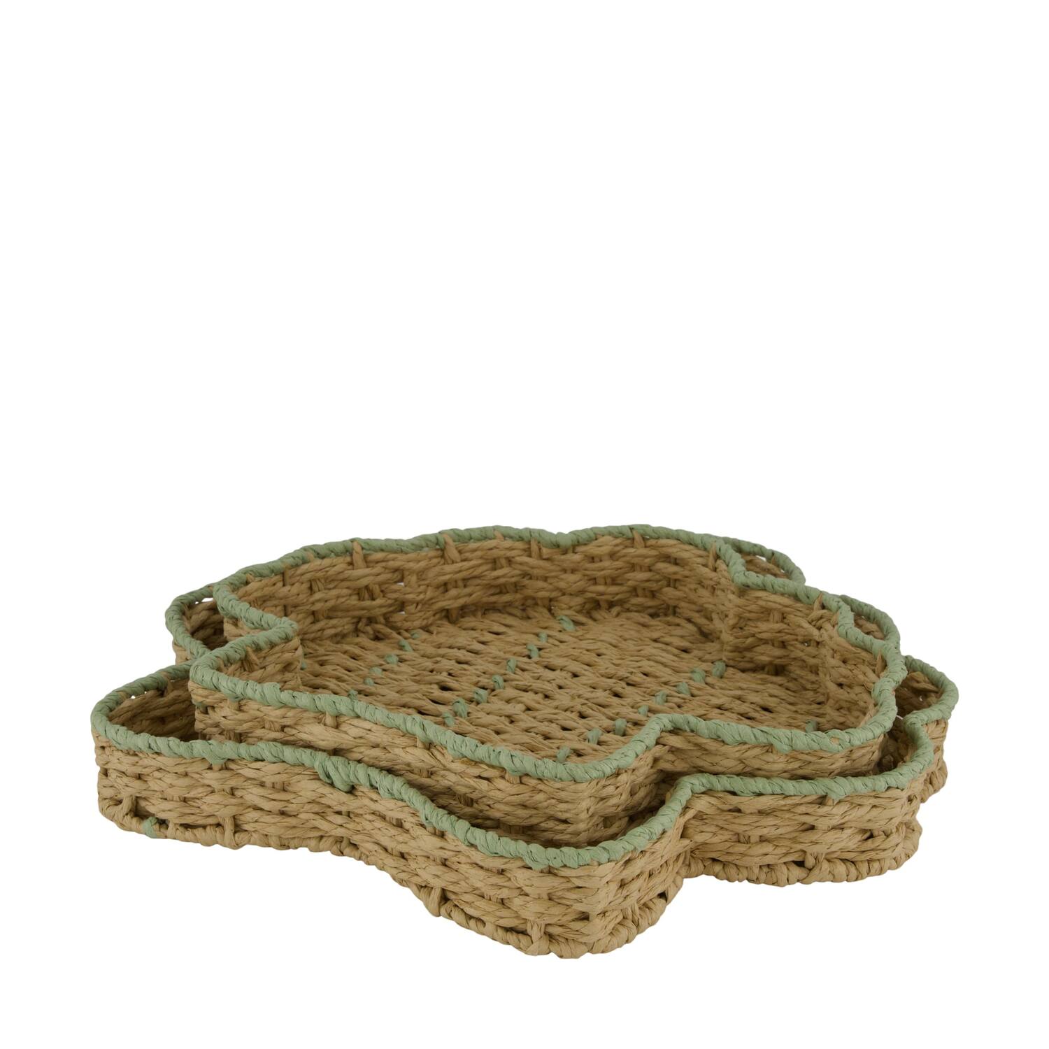 Tray shell paper rope 38x38x4.5cm S/2