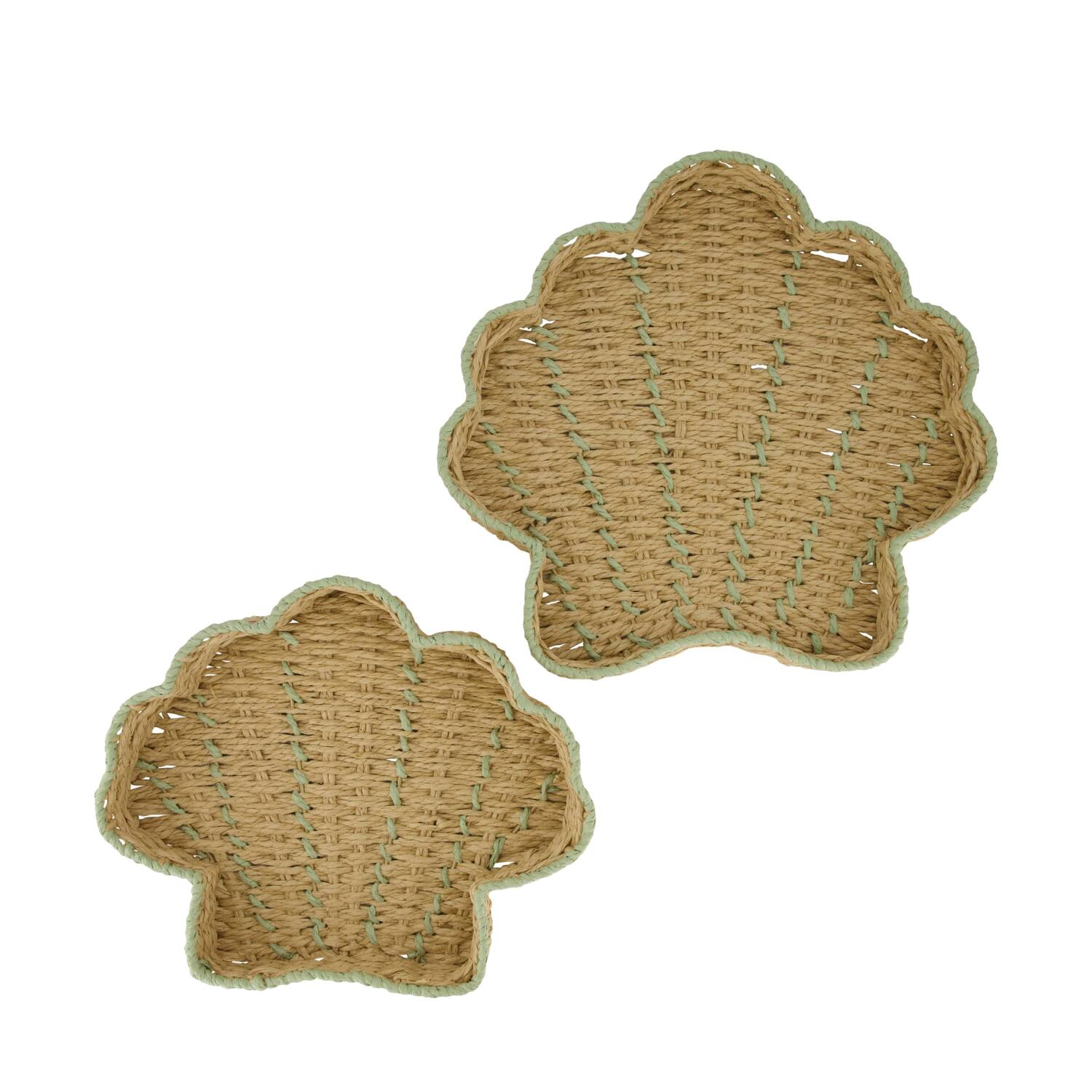 Tray shell paper rope 38x38x4.5cm S/2
