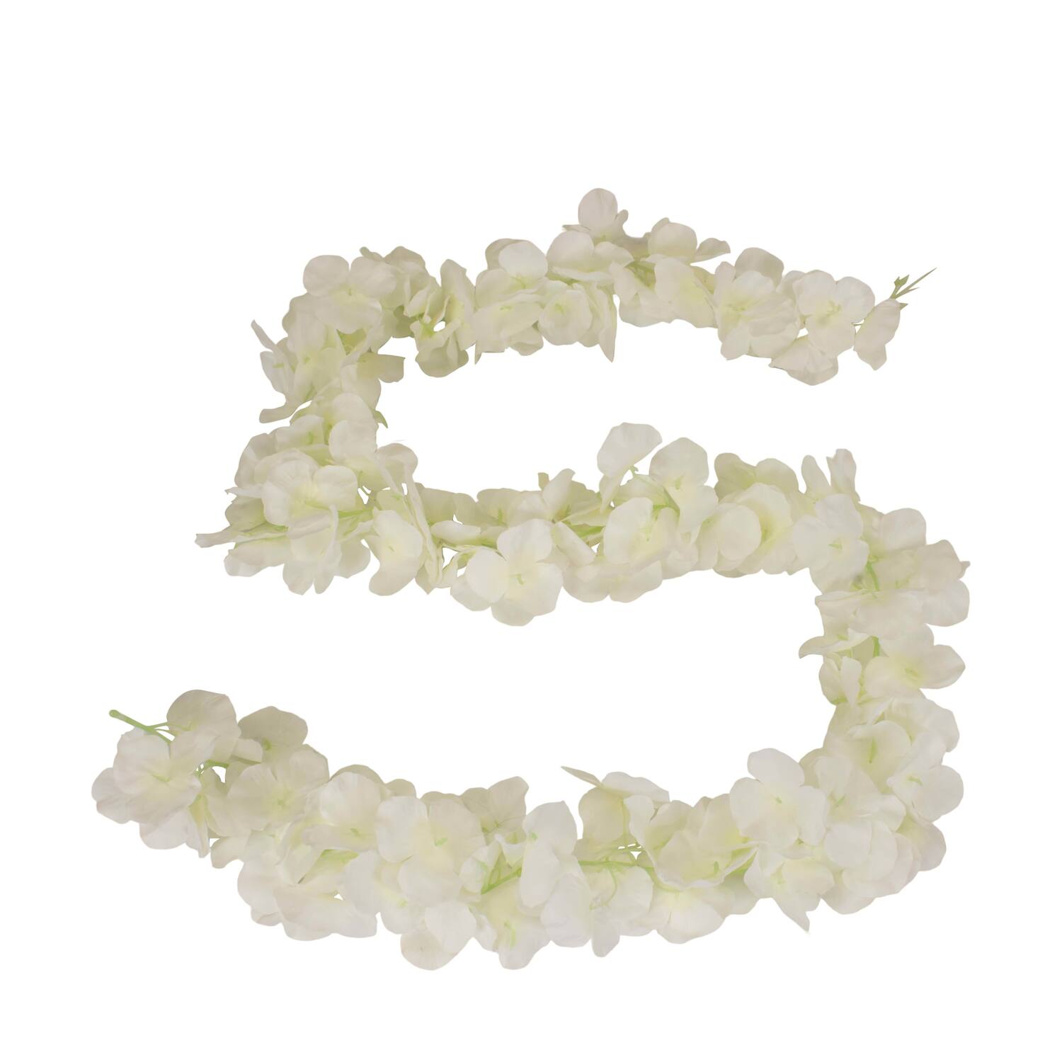 Garland flower frangipani silk 180x10x10cm - White
