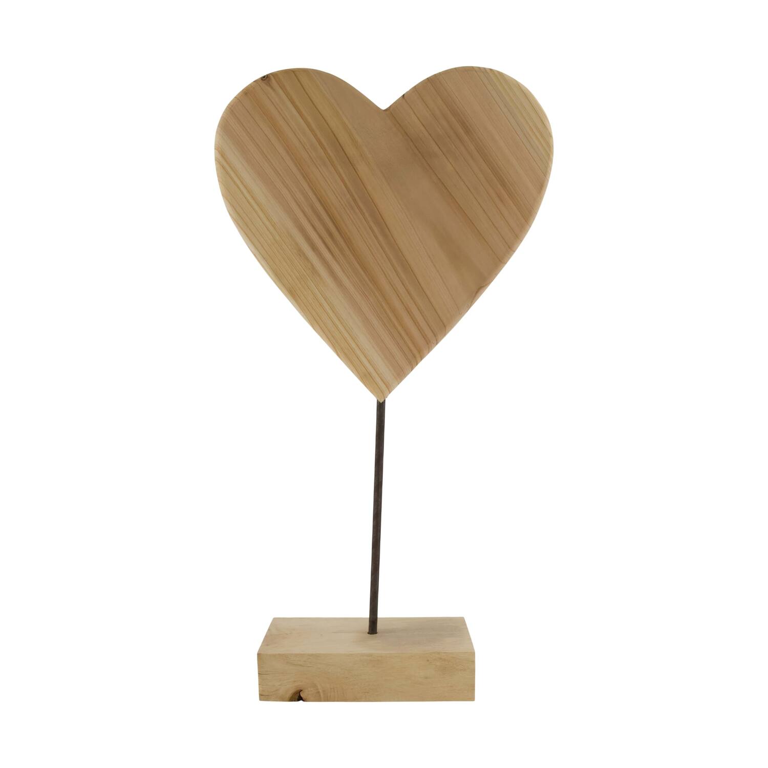 Heart fir wood on stand 30x30x54cm KD - Natural