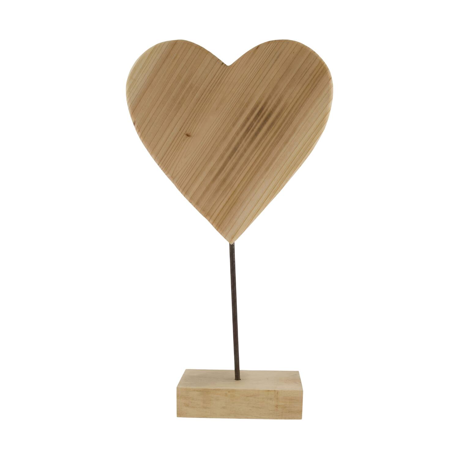 Heart fir wood on stand 30x30x54cm KD - Natural