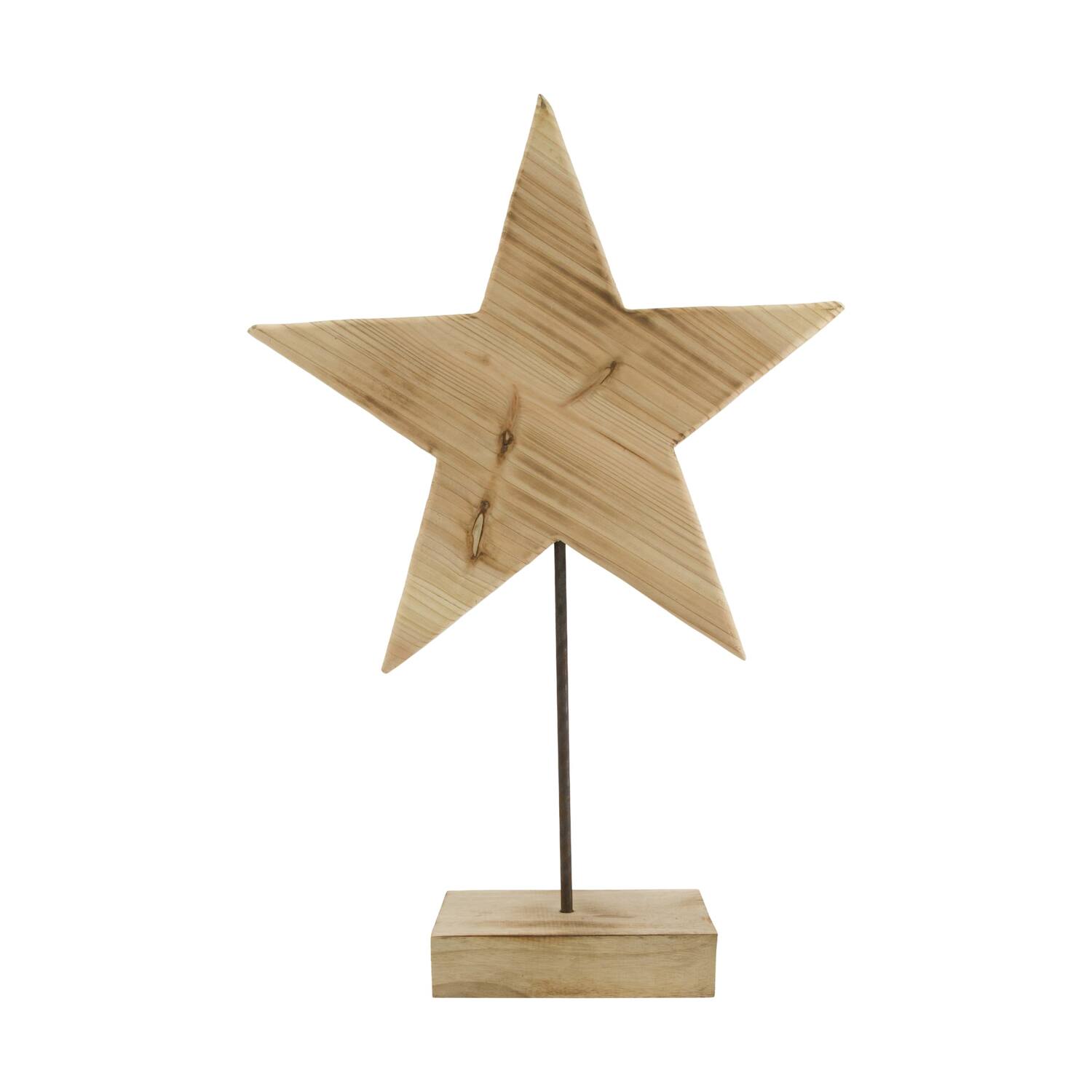 Statue star fir wood 40x40x57cm KD - Natural