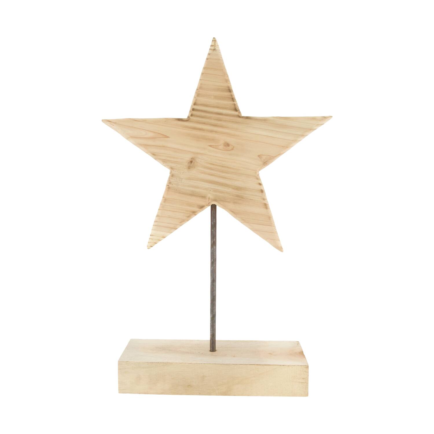 Statue star fir wood 29.5x29.5x44cm KD - Natural