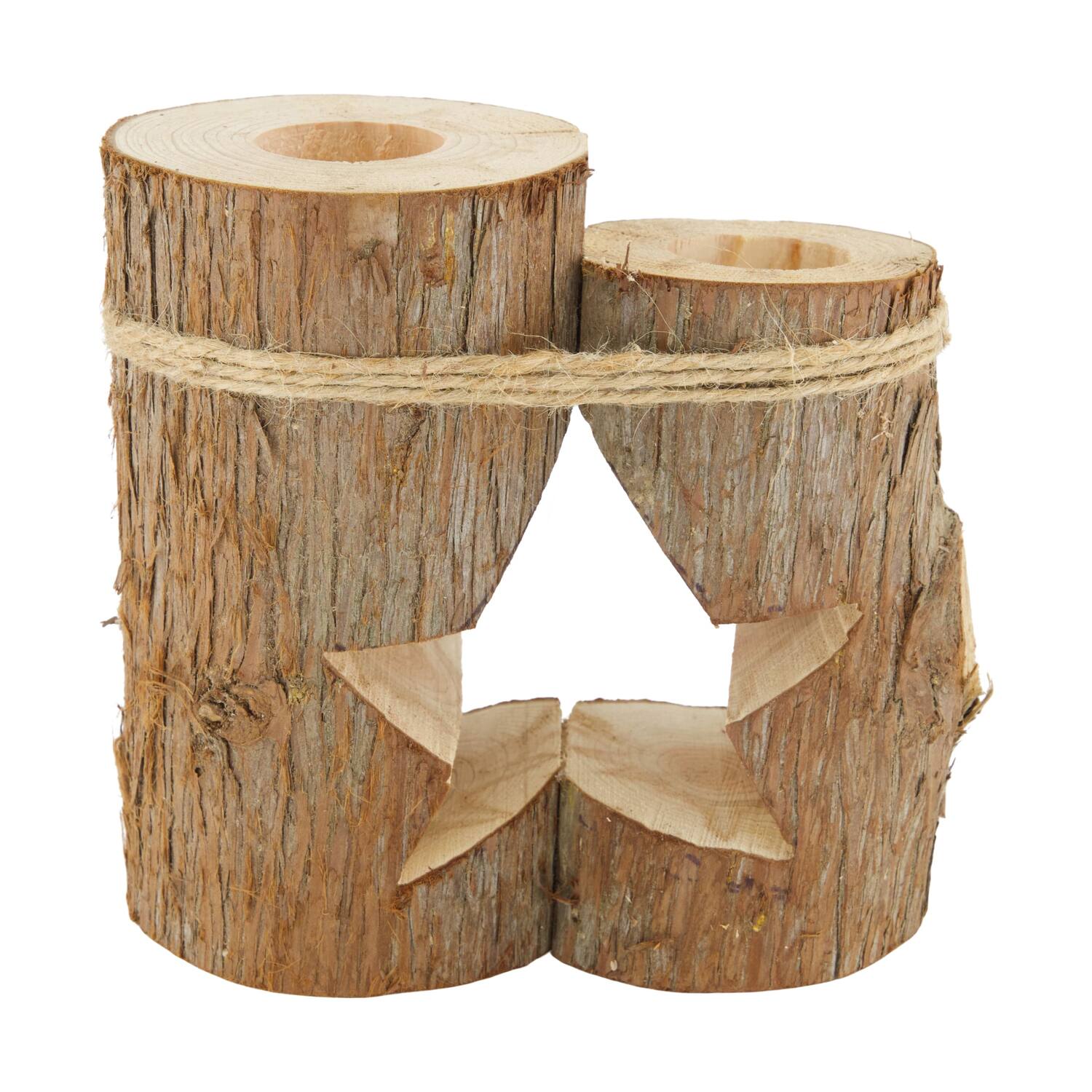 Tealight holder star camphor wood 18x18x22.5cm