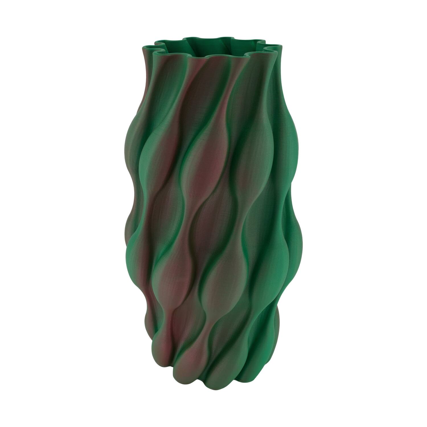 Vase 3D ceramic 21x21x40cm - Green