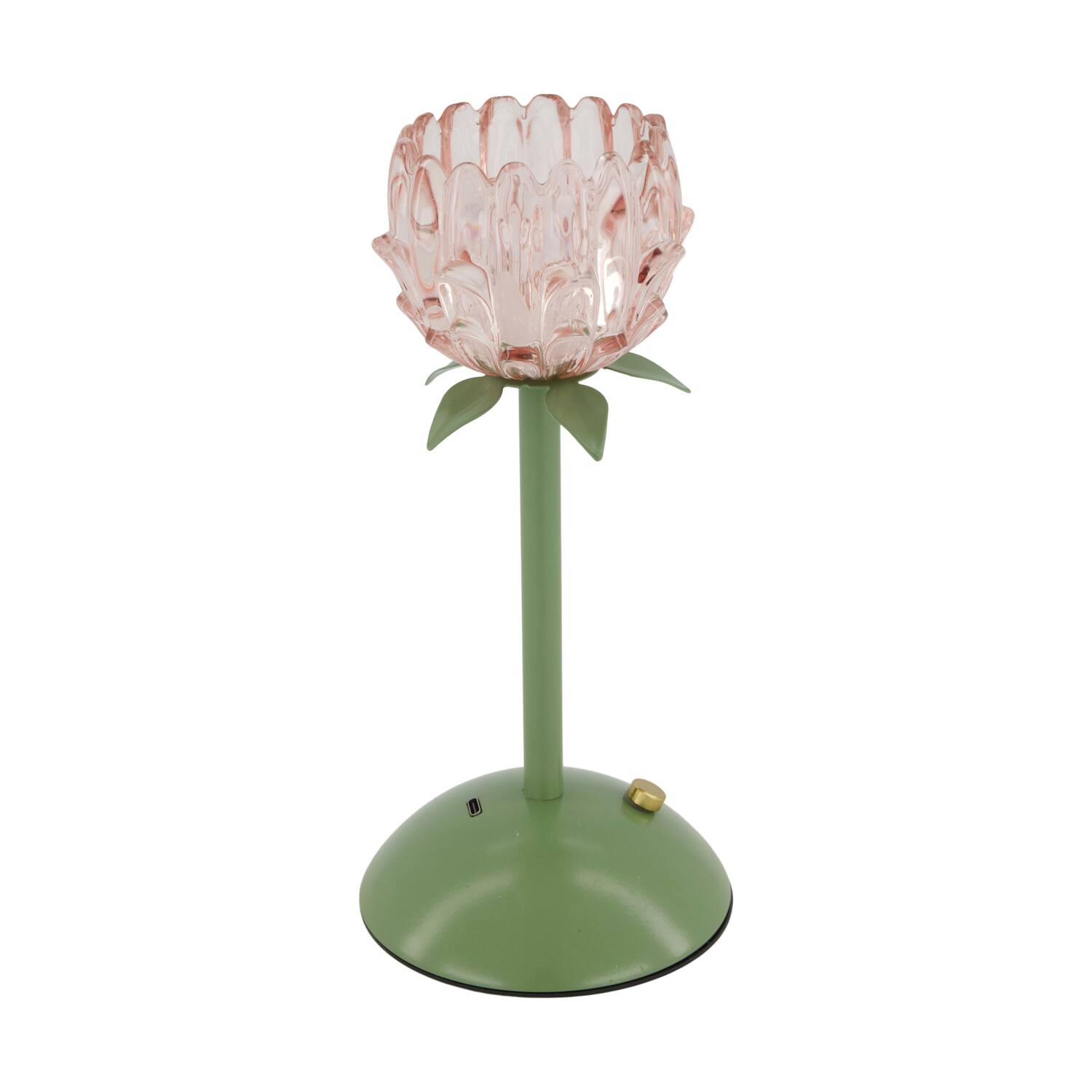 Table lamp rechargeable incl. cable glass 10.8x10.8x23cm - Pink