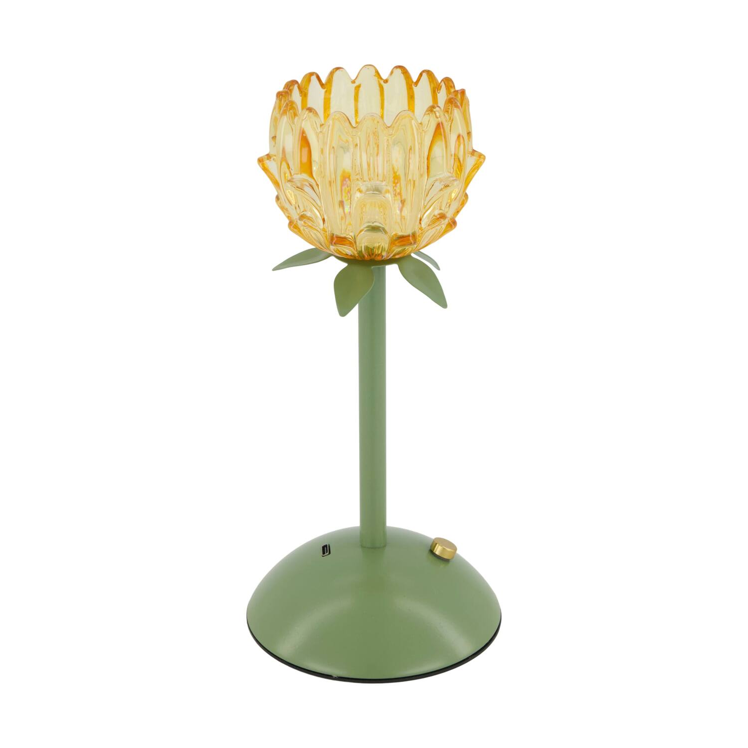 Table lamp rechargeable incl. cable glass 10.8x10.8x23cm - Orange