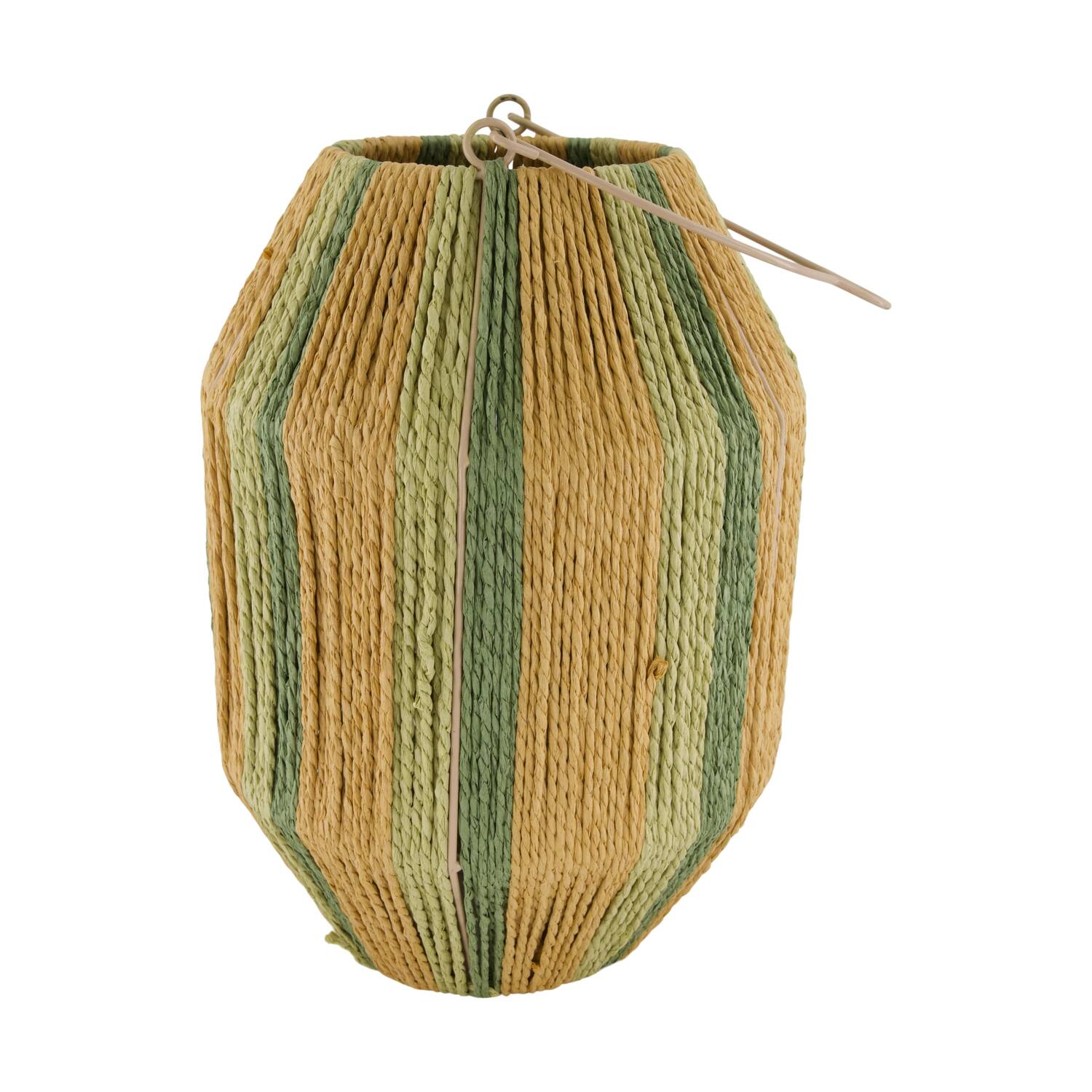 Lantern round paper rope with glass 24x24x34cm - Natural
