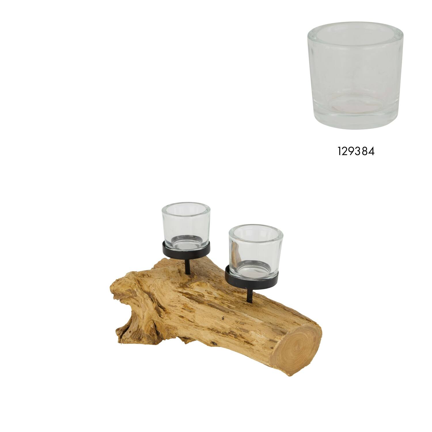 Pillar candle holder root 28x18x12cm - Natural