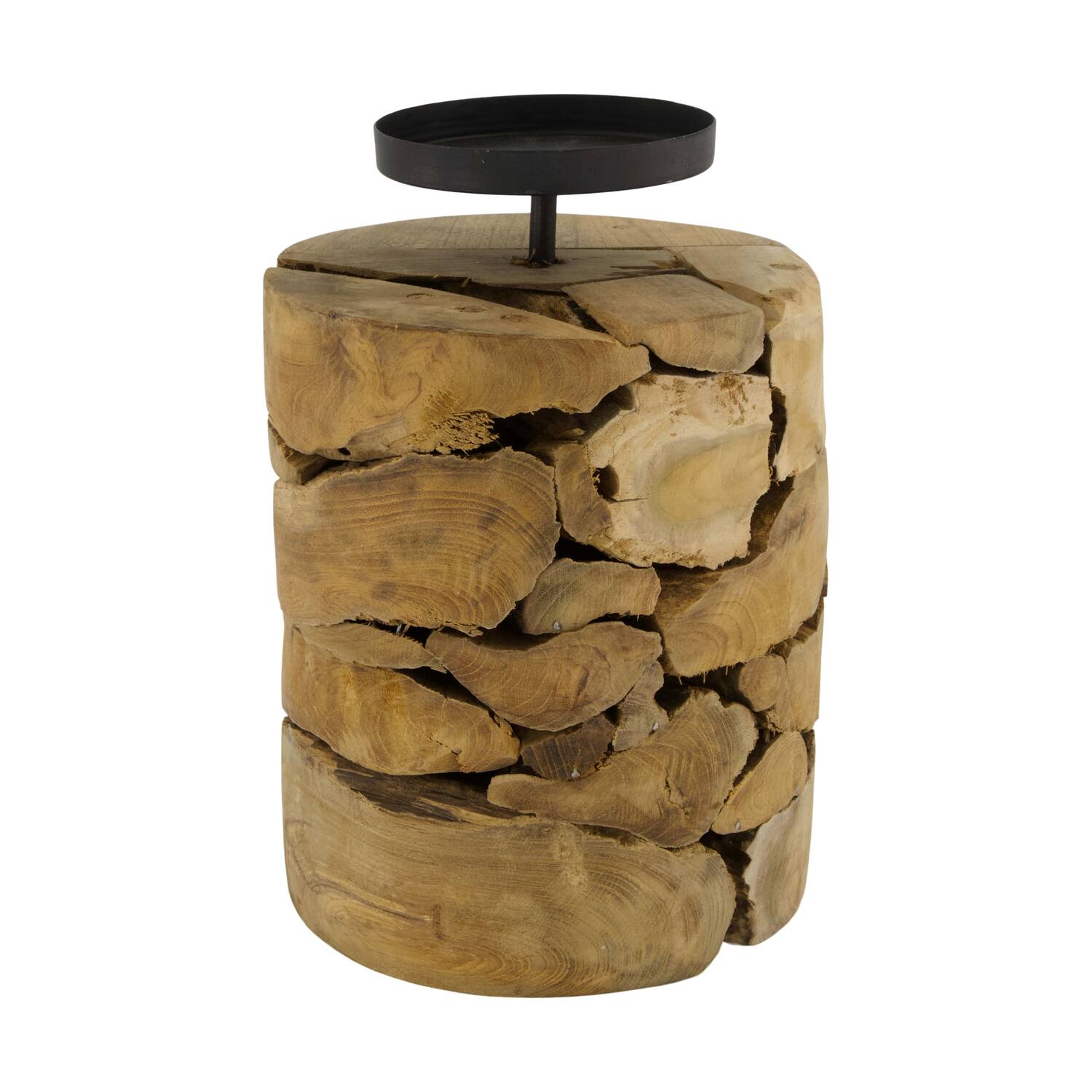 Pillar candle holder root 15x15x22cm - Natural
