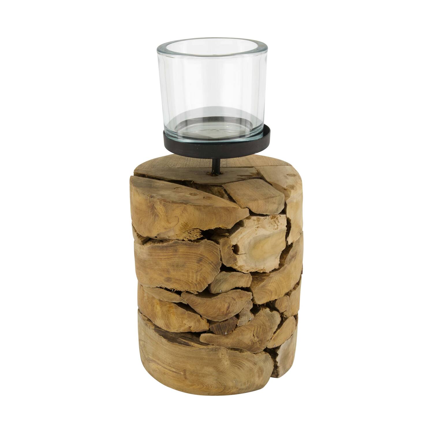 Pillar candle holder root 15x15x22cm - Natural