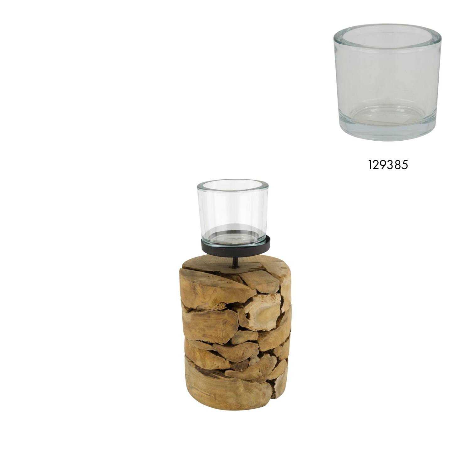 Pillar candle holder root 15x15x22cm - Natural