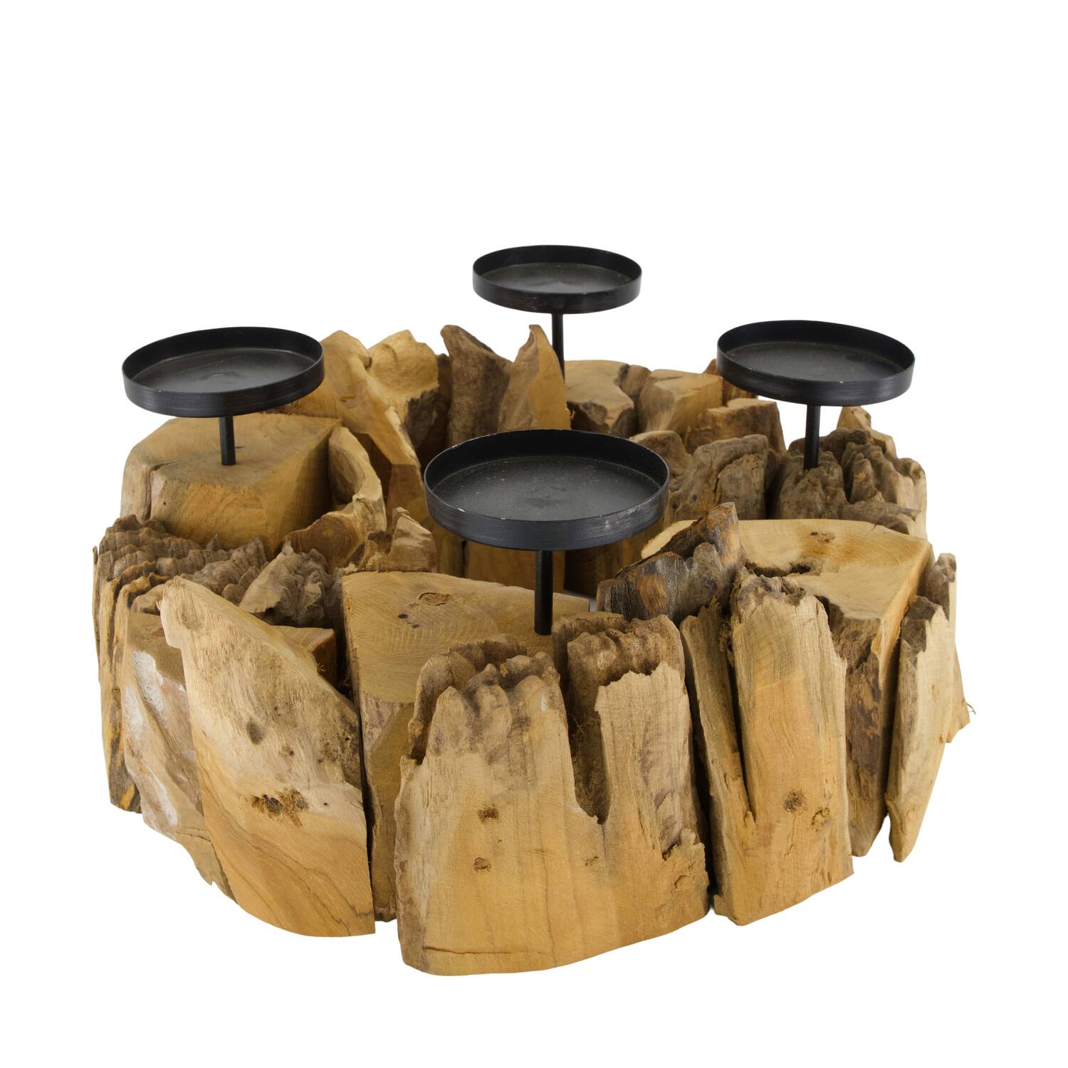 Pillar candle holder root 38x38x18cm - Natural