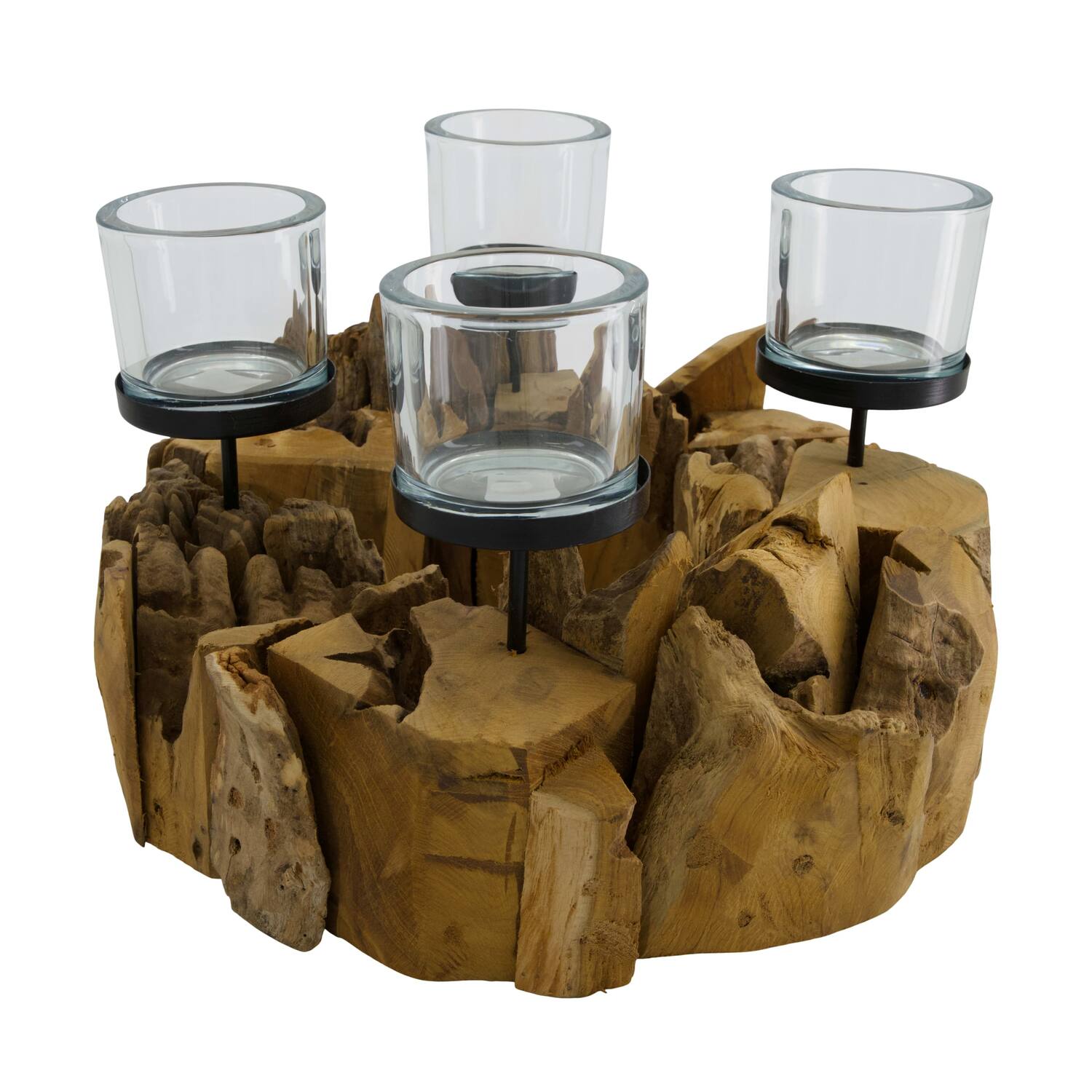 Pillar candle holder root 38x38x18cm - Natural
