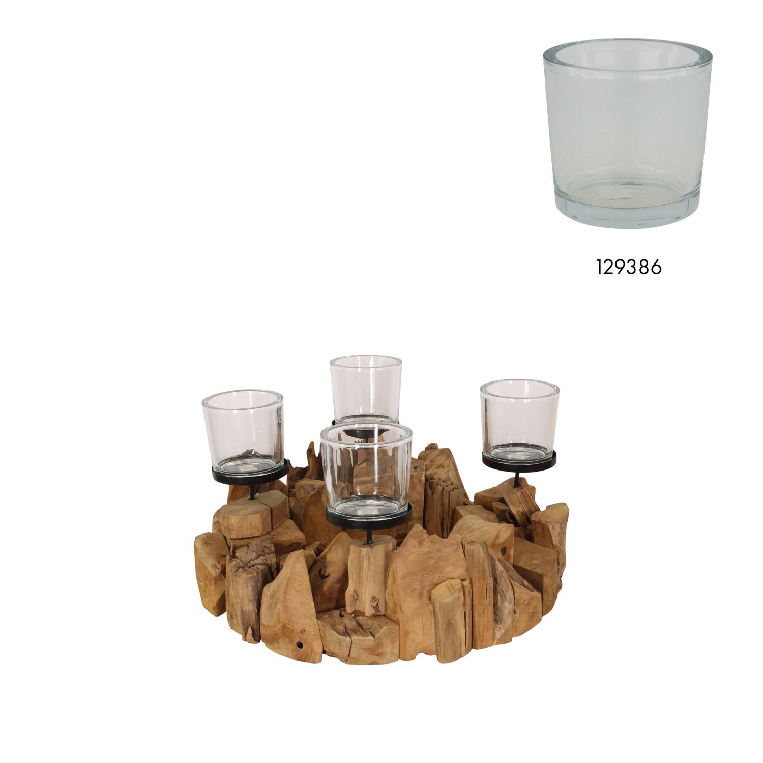 Pillar candle holder root 58x58x22cm - Natural