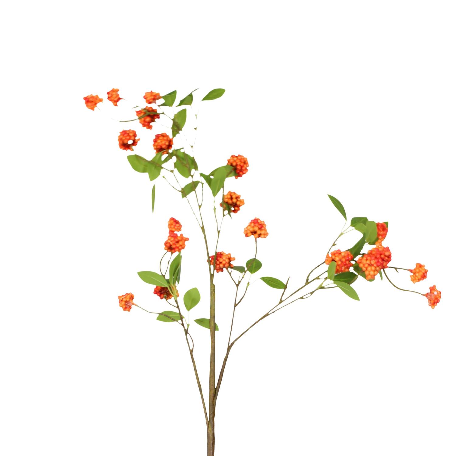 Branch berries artificial 119.5x25x5cm - Orange