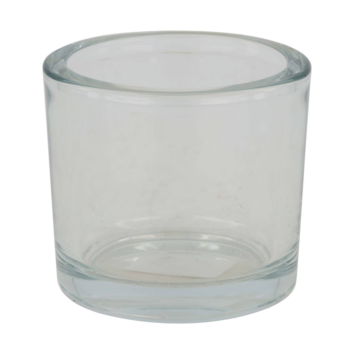 Tealight holder round glass 9x9x8cm - Transparent
