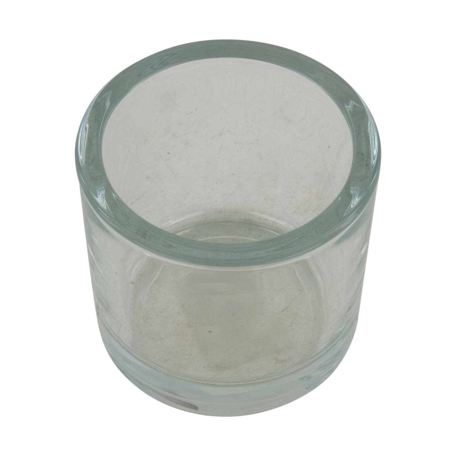 Tealight holder round glass 9x9x8cm - Transparent