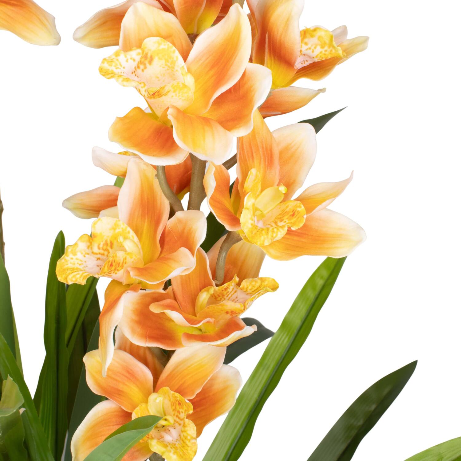 Plant cymbidium artificial 40x40x150cm - Orange
