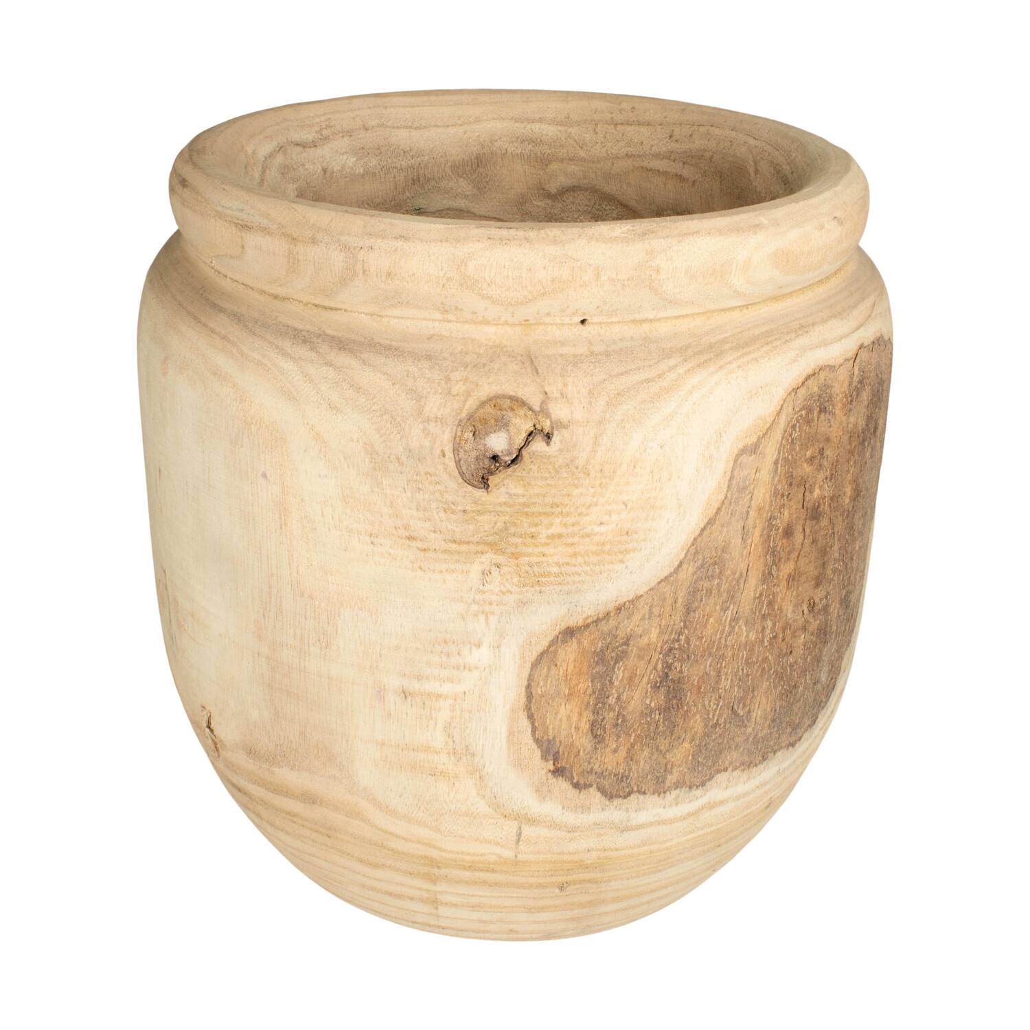 Planter paulownia wood 34x34x37cm - Natural