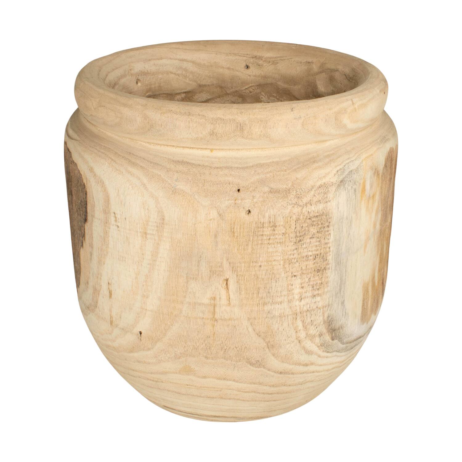 Planter paulownia wood 34x34x37cm - Natural