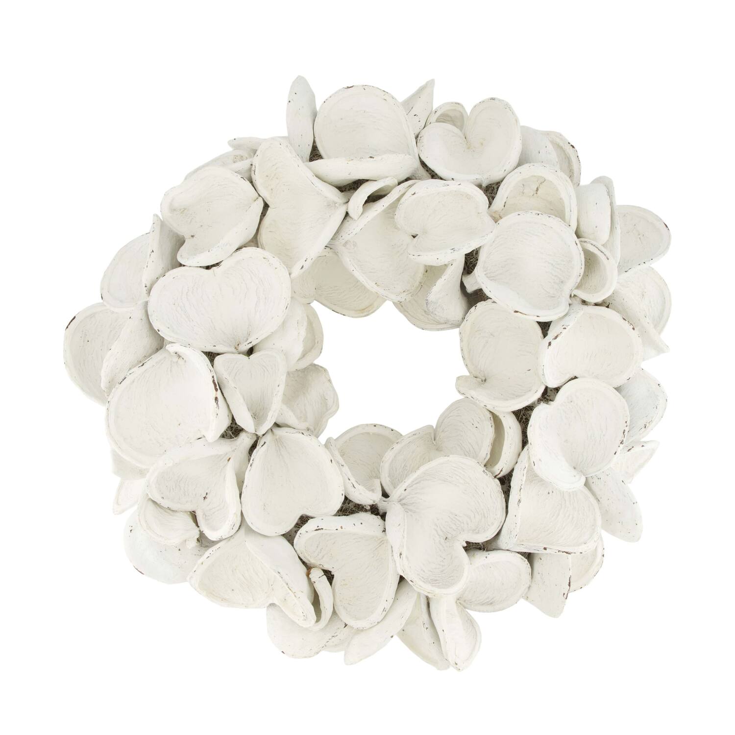 Wreath badam nature 55x55x11cm - White