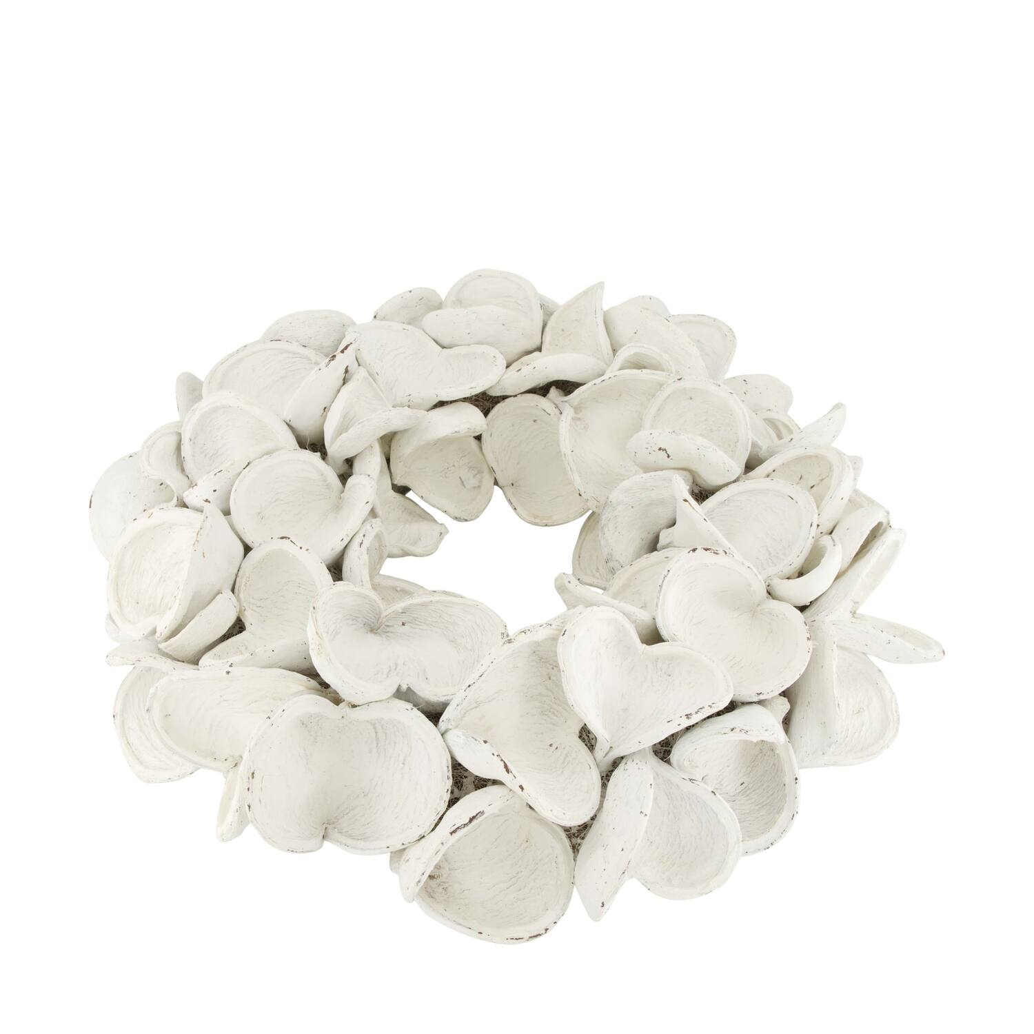 Wreath badam nature 55x55x11cm - White