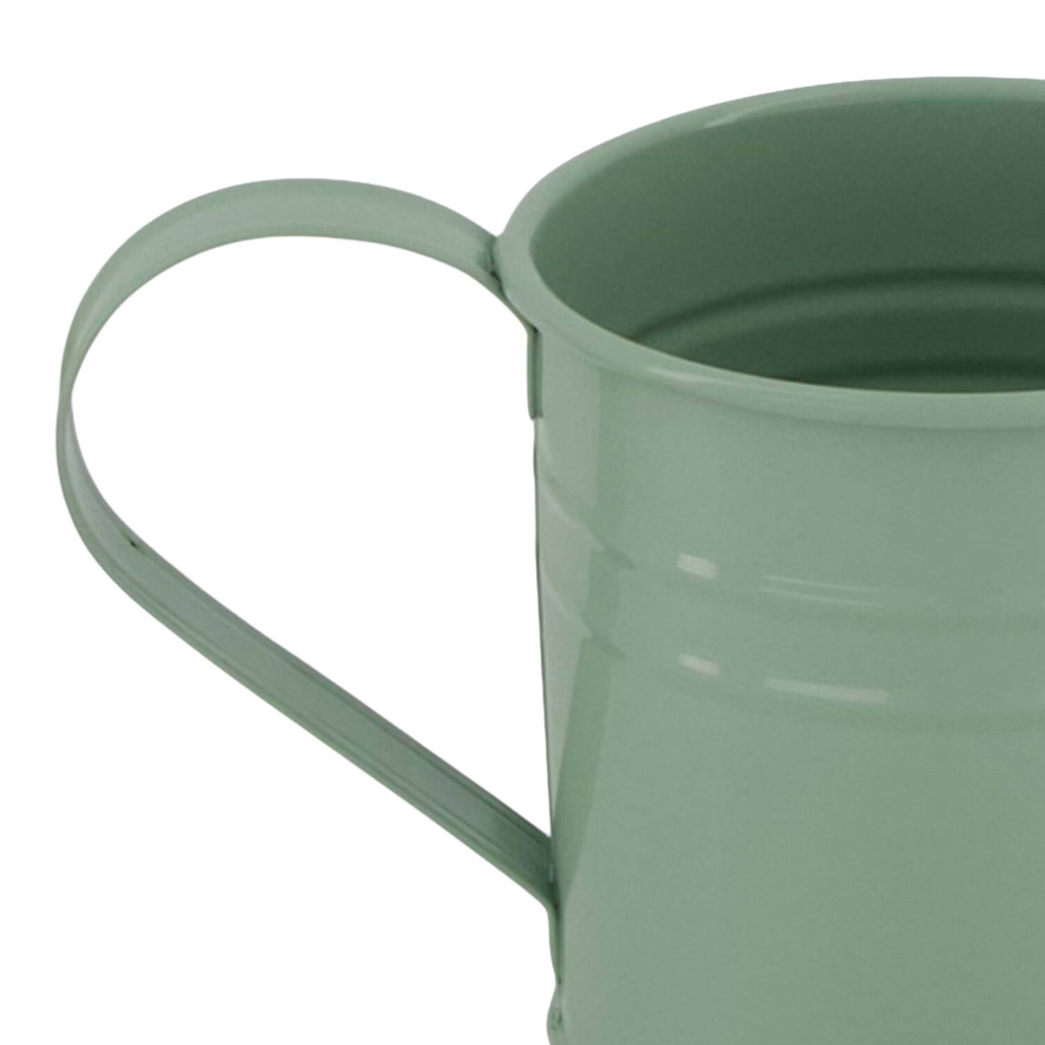 Watering can metal with handle 24.5x10x10cm - Green