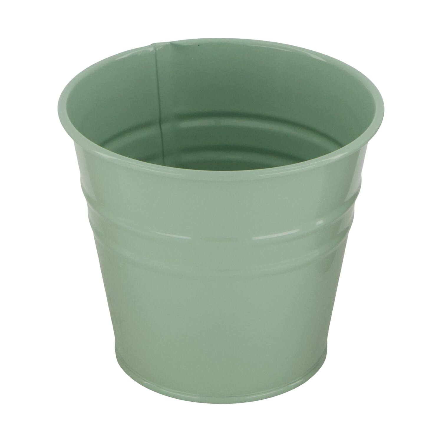 Planter round metal 17x17x16cm - Green